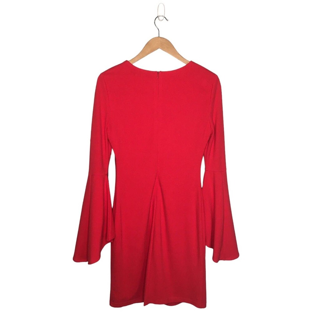 Lulus Gimme Some Flair Red Flounce Sleeve Bodycon Lined Womens Dress Red M - Picture 9 of 16
